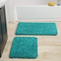 Bedford Home 2 Piece Memory Foam Shag Bath Mat Seafoam 67A-99025